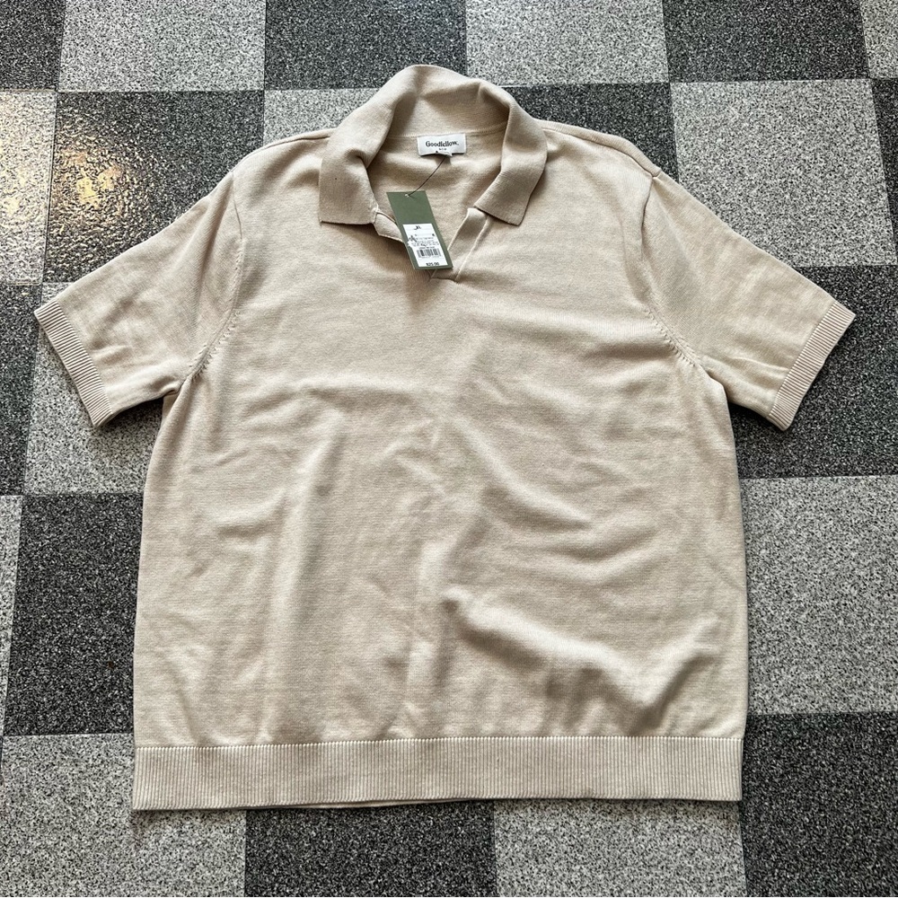 NWT Men's Goodfellow & Co Short Sleeve Johnny Collar Polo Shirt- XL - Picture 4 of 9